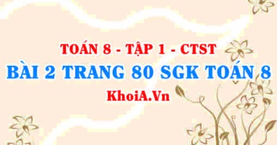 Bài 2 trang 80 SGK Toán 8 Tập 1 Chân trời sáng tạo